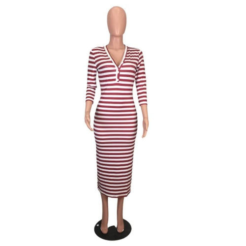 Sophia Striped Midi Dress