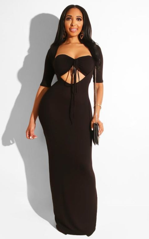 Aurora White Cut-Out Maxi Dress