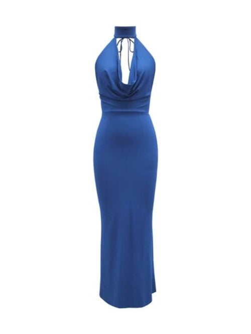 Royal Blue Backless Evening Dress